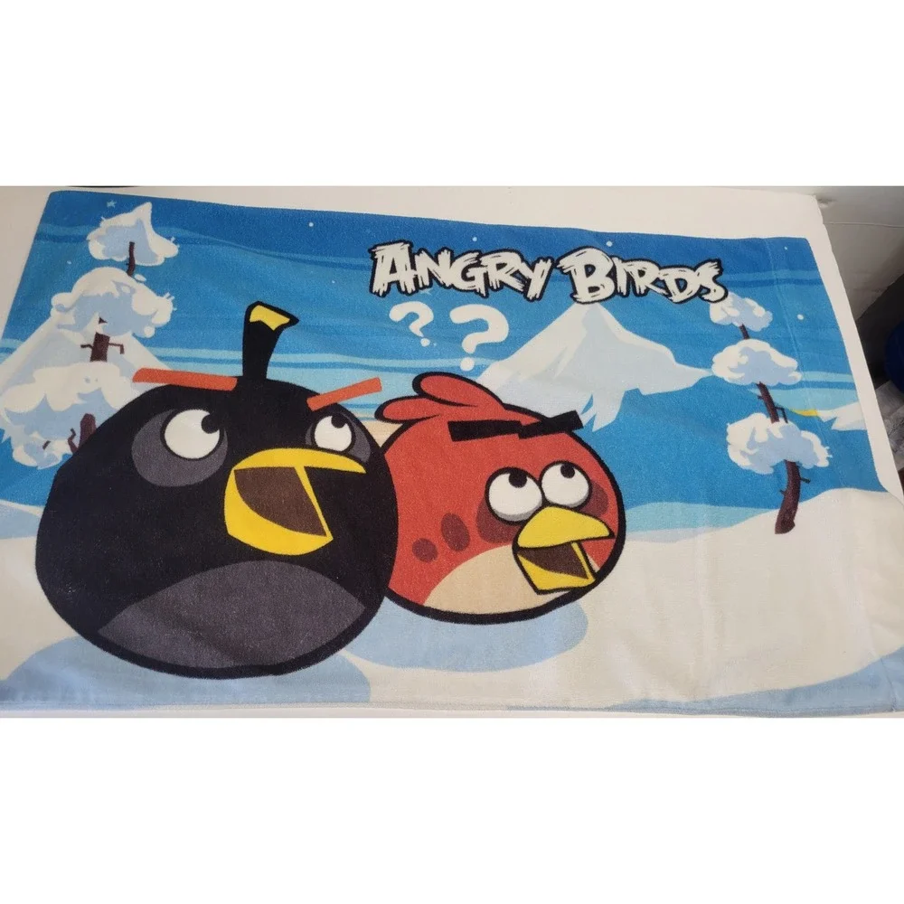 Angry‎ Birds Winter Fleece Throw Blanket Red Bomb Bird Snowy Mountain 30x20